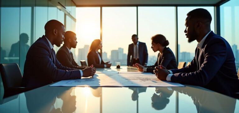 Business professional reviewing documents related to a Hang Seng Bank 100 Guarantee Loan facilitated by Top Notch Wealth