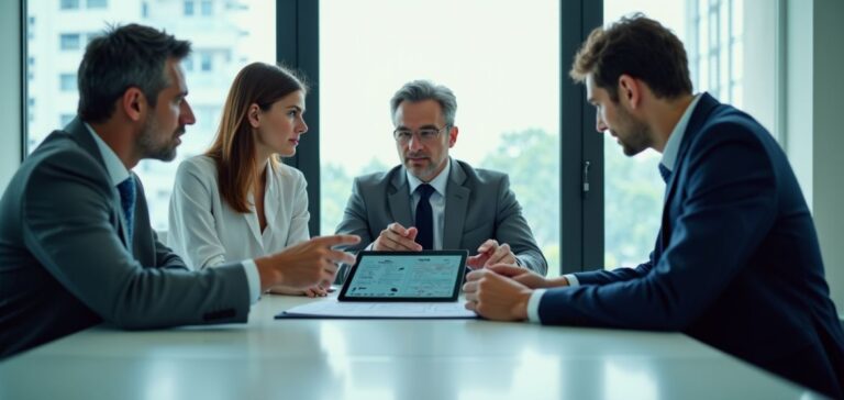 Businessperson reviewing Usance LC Discounting documents for international trade.