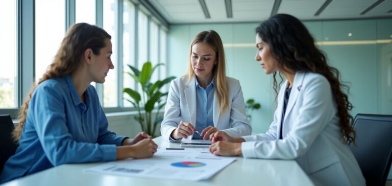 A professional conducts a business Valuation using charts and data for strategic planning.